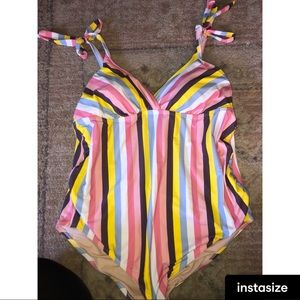 Maternity tie shoulder one piece swimsuit
